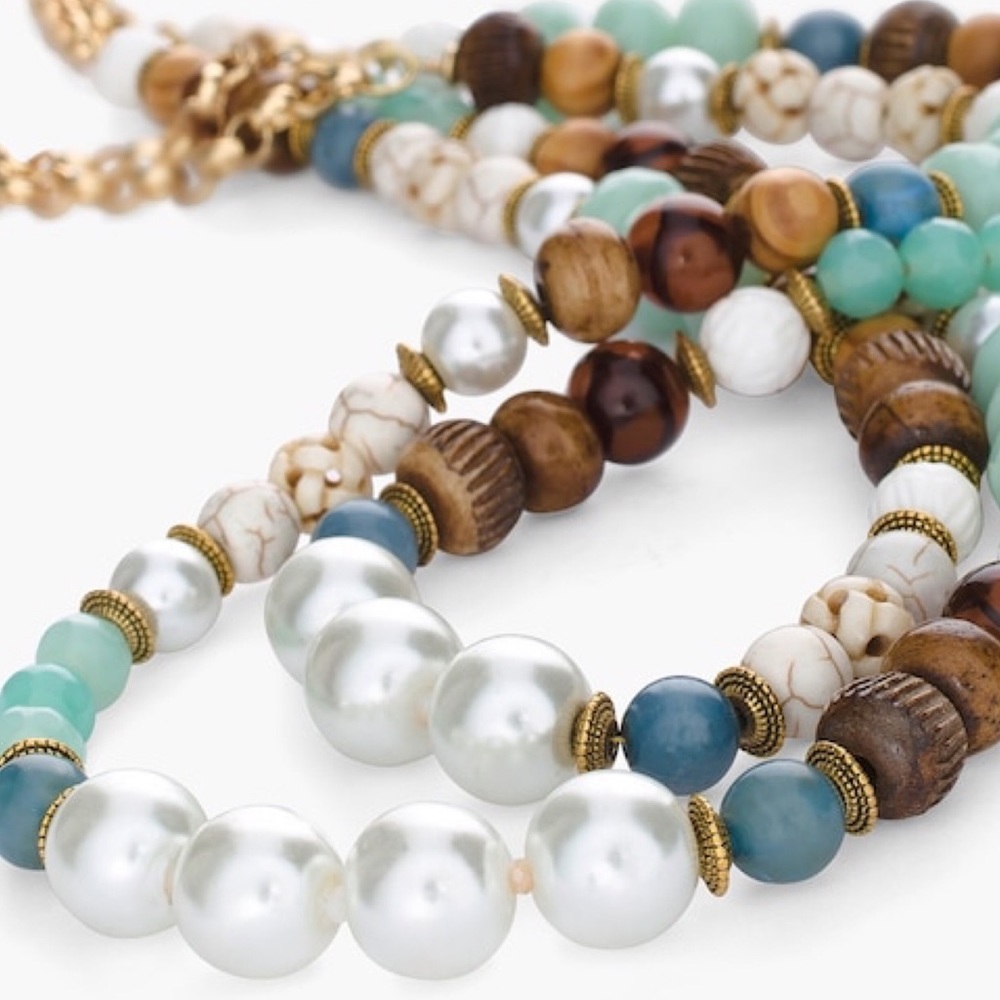 CHICO’S | cool beaded double strand necklace